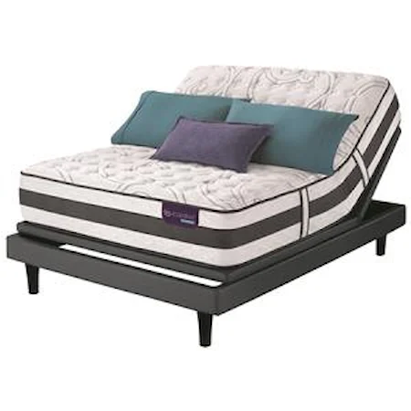 Queen Extra Firm Hybrid Quilted Mattress and Motion Perfect III Adjustable Base